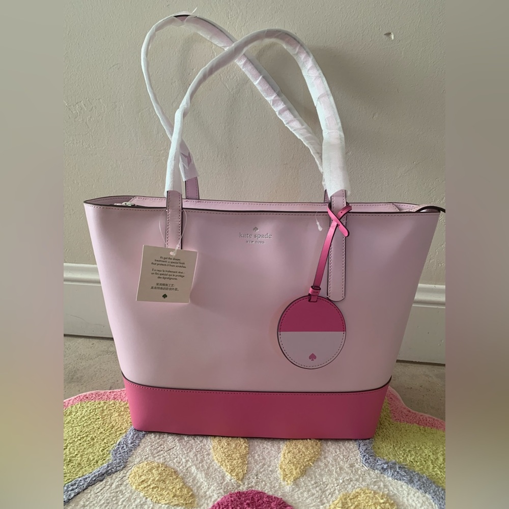 Kate Spade Large Pink Smooth Leather Large Shoulder Tote NWT